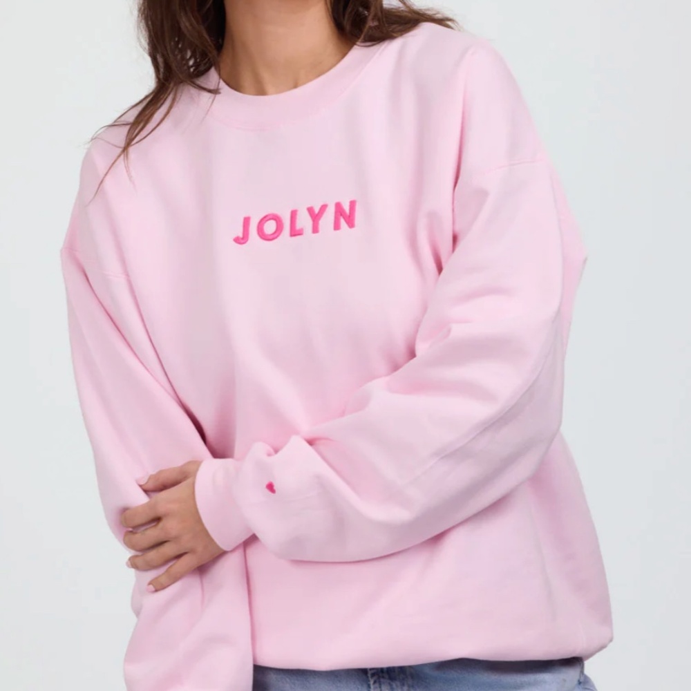 Roxanne Oversized Fleece Crewneck - Jolyn Luv - Pink / XL